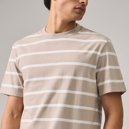 Regular Fit Basic Striped T-Shirt In  Knit Jersey