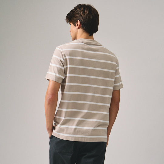 Regular Fit Basic Striped T-Shirt In  Knit Jersey