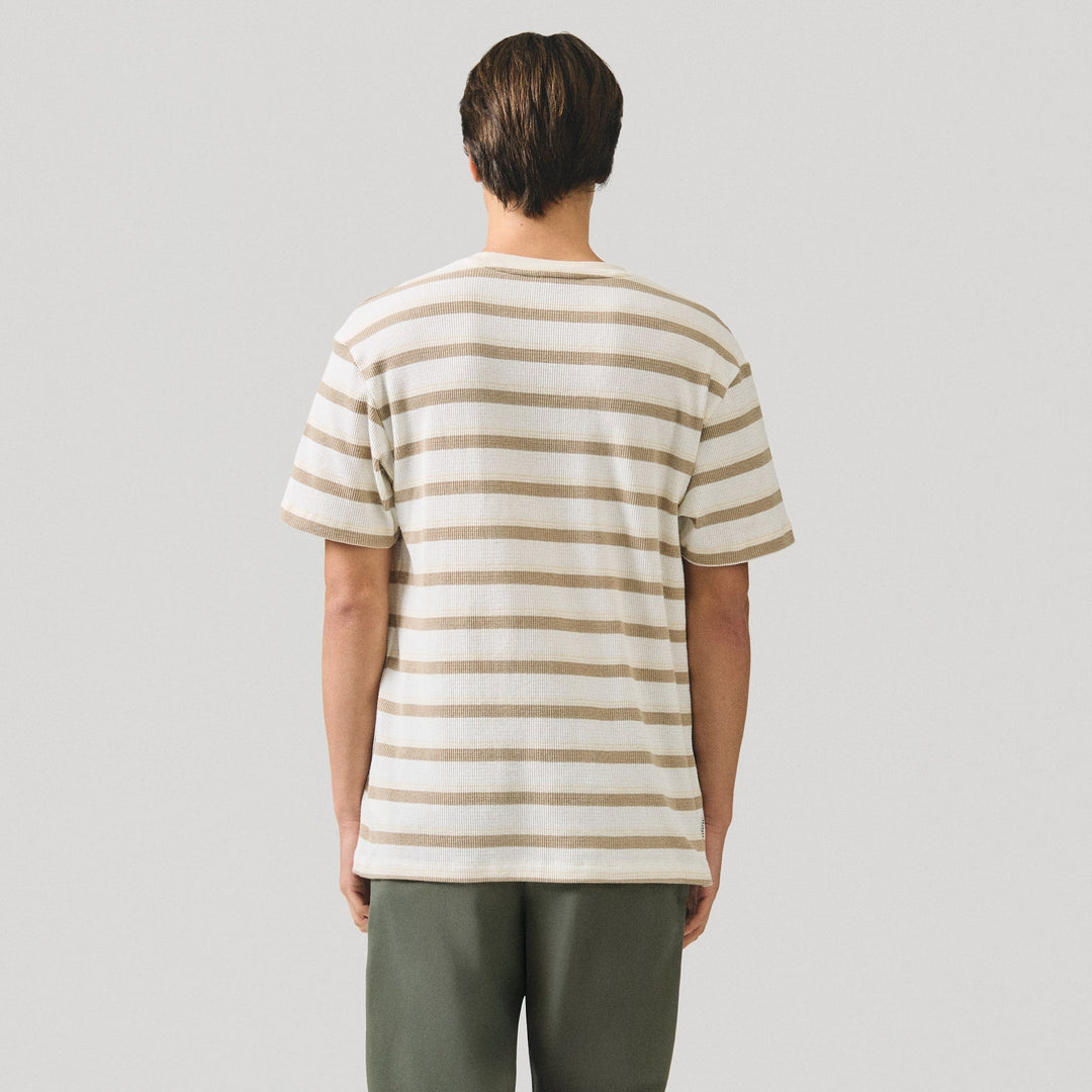 Regular Fit T-Shirt With Embossed Stripe Jacquard Detail In Heavy Jersey