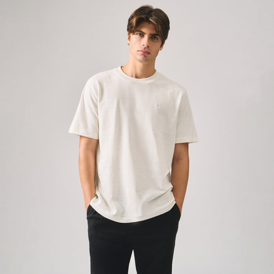 Regular Fit T-Shirt In Popcorn Striped Knit