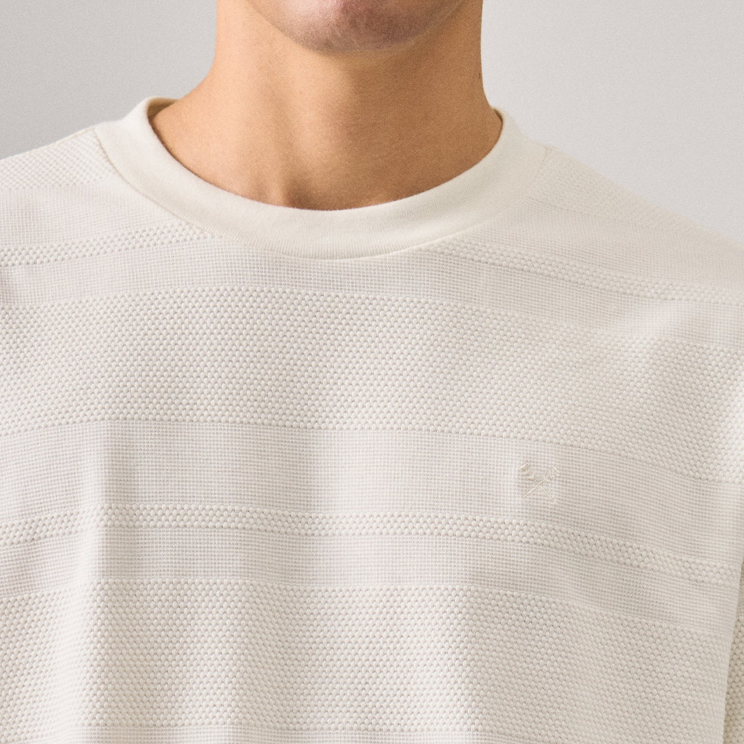Regular Fit T-Shirt In Popcorn Striped Knit