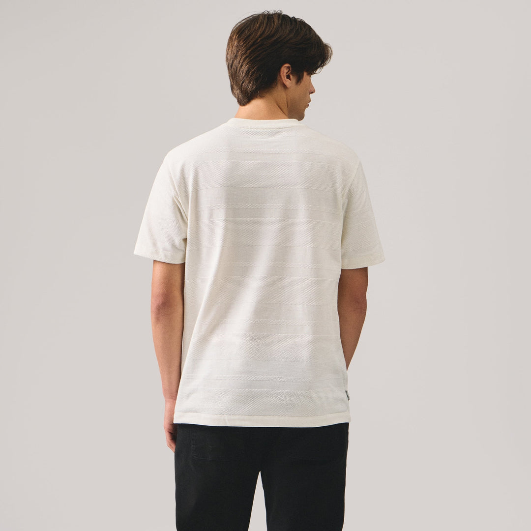 Regular Fit T-Shirt In Popcorn Striped Knit