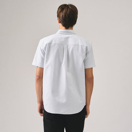 Regular Fit Short Sleeves Striped Oxford Shirt