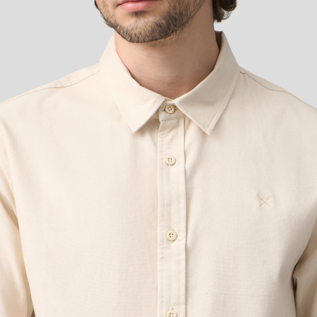 Regular Fit Short Sleeves Linen Shirt
