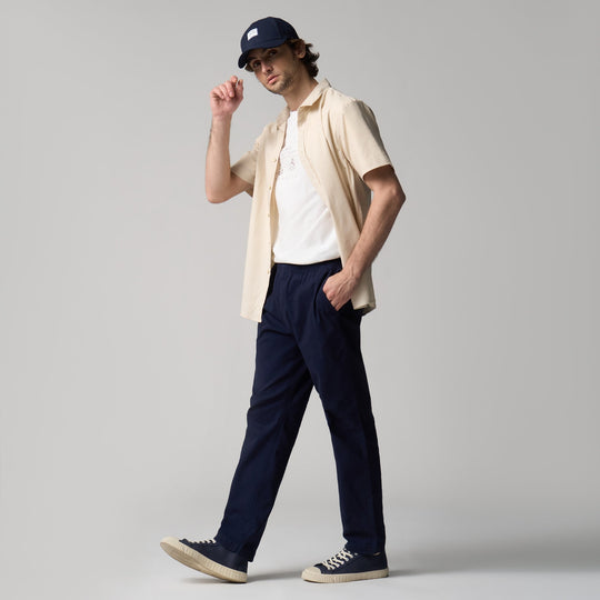 Regular Fit Short Sleeves Linen Shirt