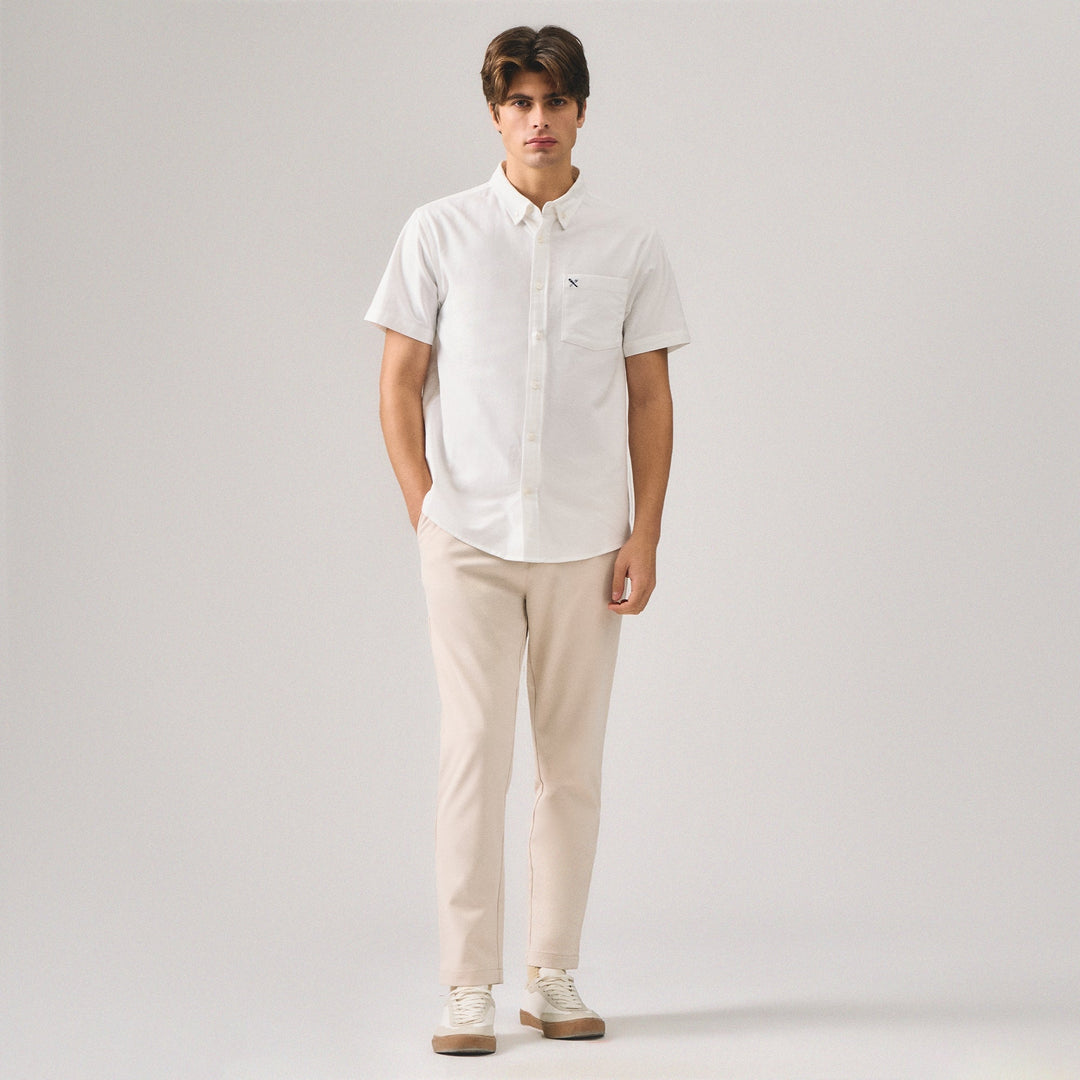 Regular Fit Short Sleeves Chest-Pocket Oxford Shirt