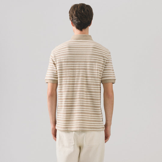 Regular Fit Polo Shirt In Jacquard Striped