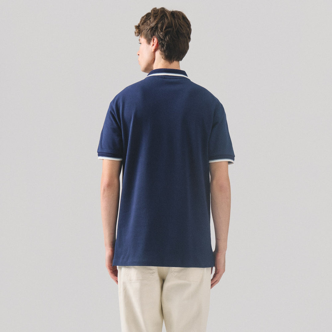 Regular Fit Polo Shirt With Multiple Contrast Tipping In Pique
