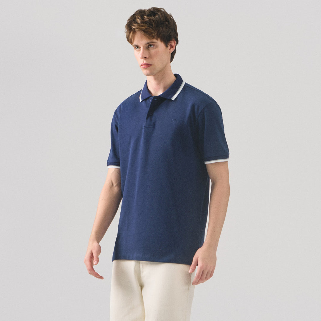 Regular Fit Polo Shirt With Multiple Contrast Tipping In Pique