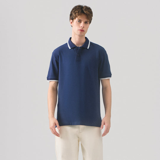 Regular Fit Polo Shirt With Multiple Contrast Tipping In Pique