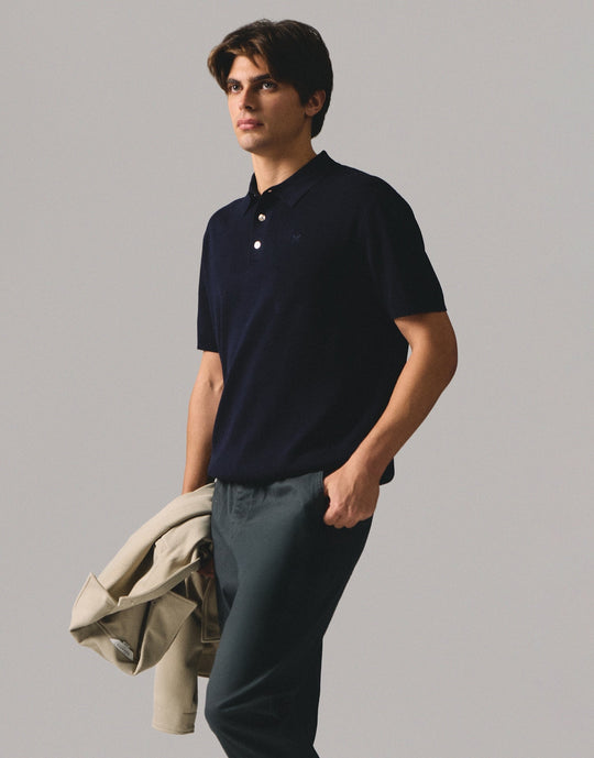 Regular Fit Premium Polo Shirt In Flat Knit