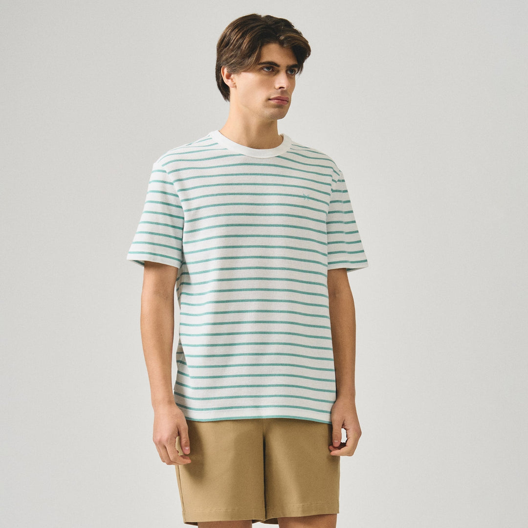 Regular Fit Striped T-Shirt In Thermal Knit