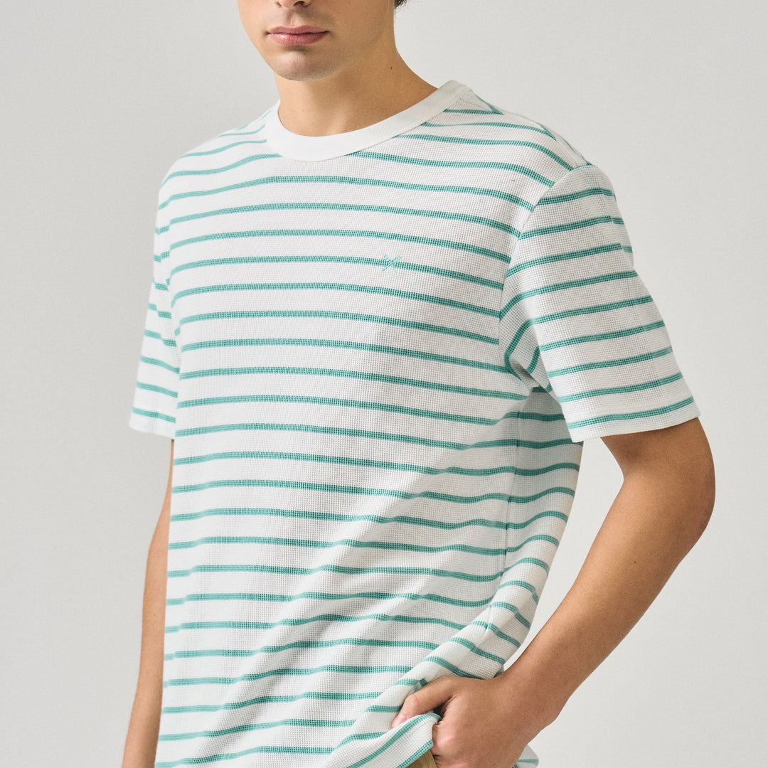 Regular Fit Striped T-Shirt In Thermal Knit