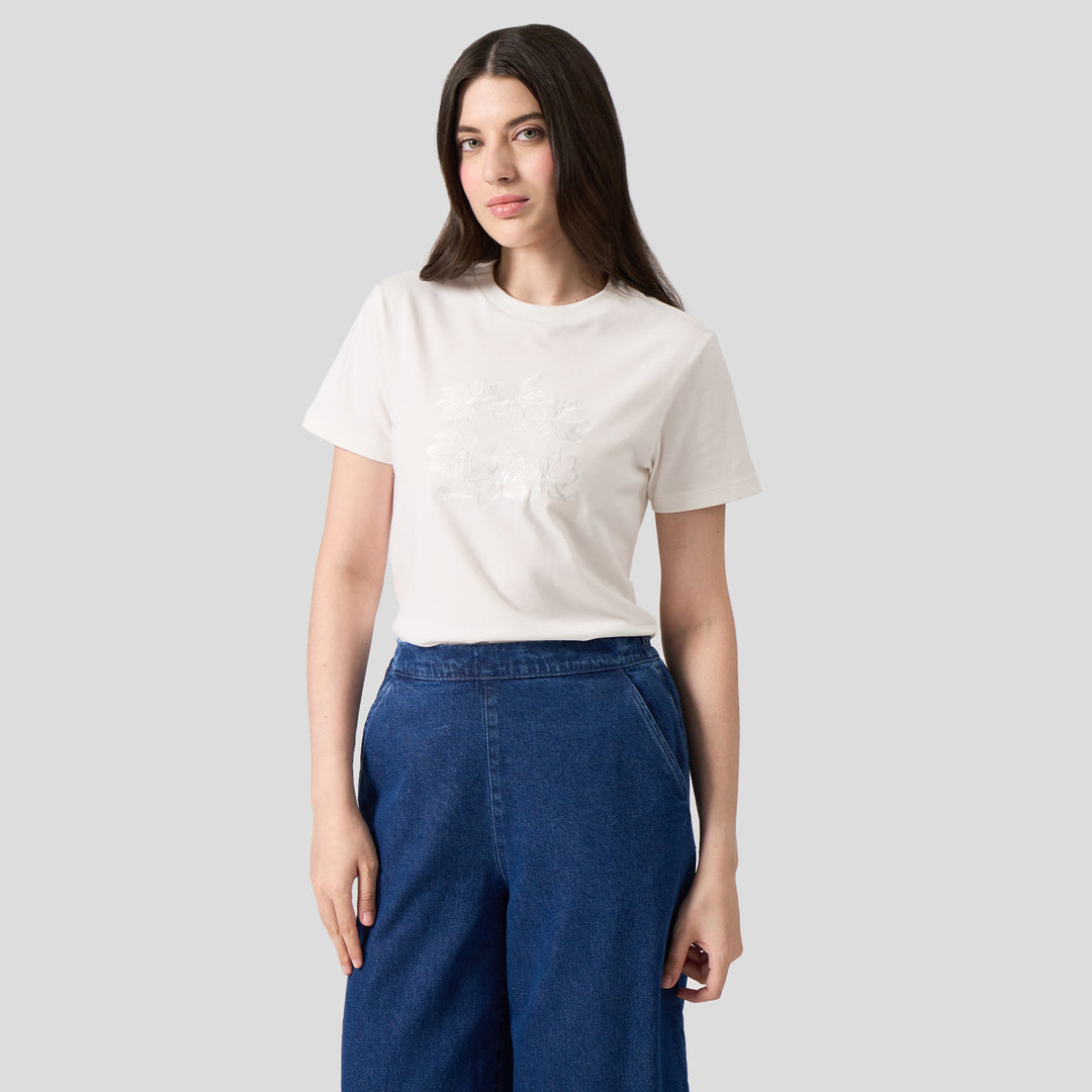 Floral Embroidered T-Shirt