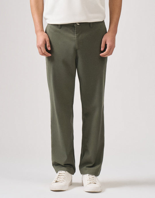 Straight Fit Elastic Back Twill Trousers