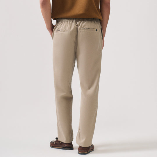 Straight Fit Elastic Back Twill Trousers