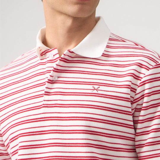 Regular Fit Striped Polo Shirt In Honeycomb Pique