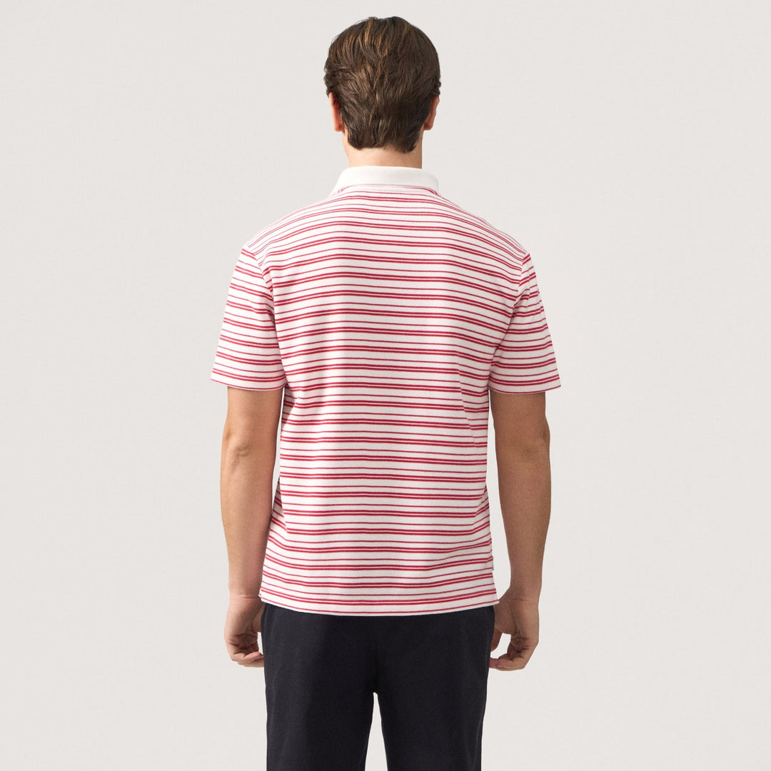Regular Fit Striped Polo Shirt In Honeycomb Pique
