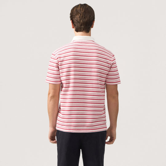 Regular Fit Striped Polo Shirt In Honeycomb Pique