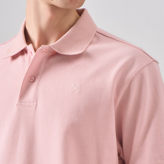 Regular Fit Polo Shirt With Textured Jacquard Collar In Micro Pique
