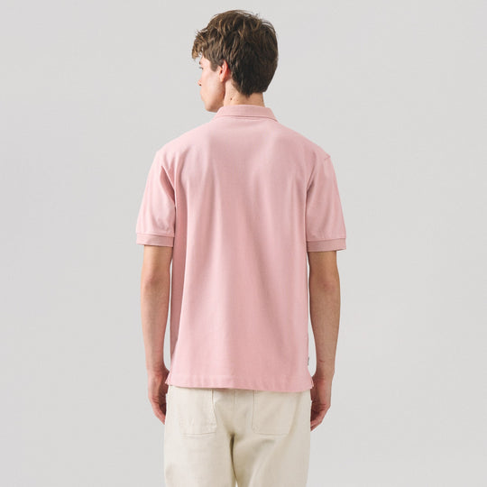 Regular Fit Polo Shirt With Textured Jacquard Collar In Micro Pique