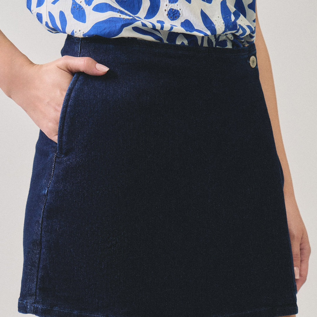 Dark Wash Denim Skort