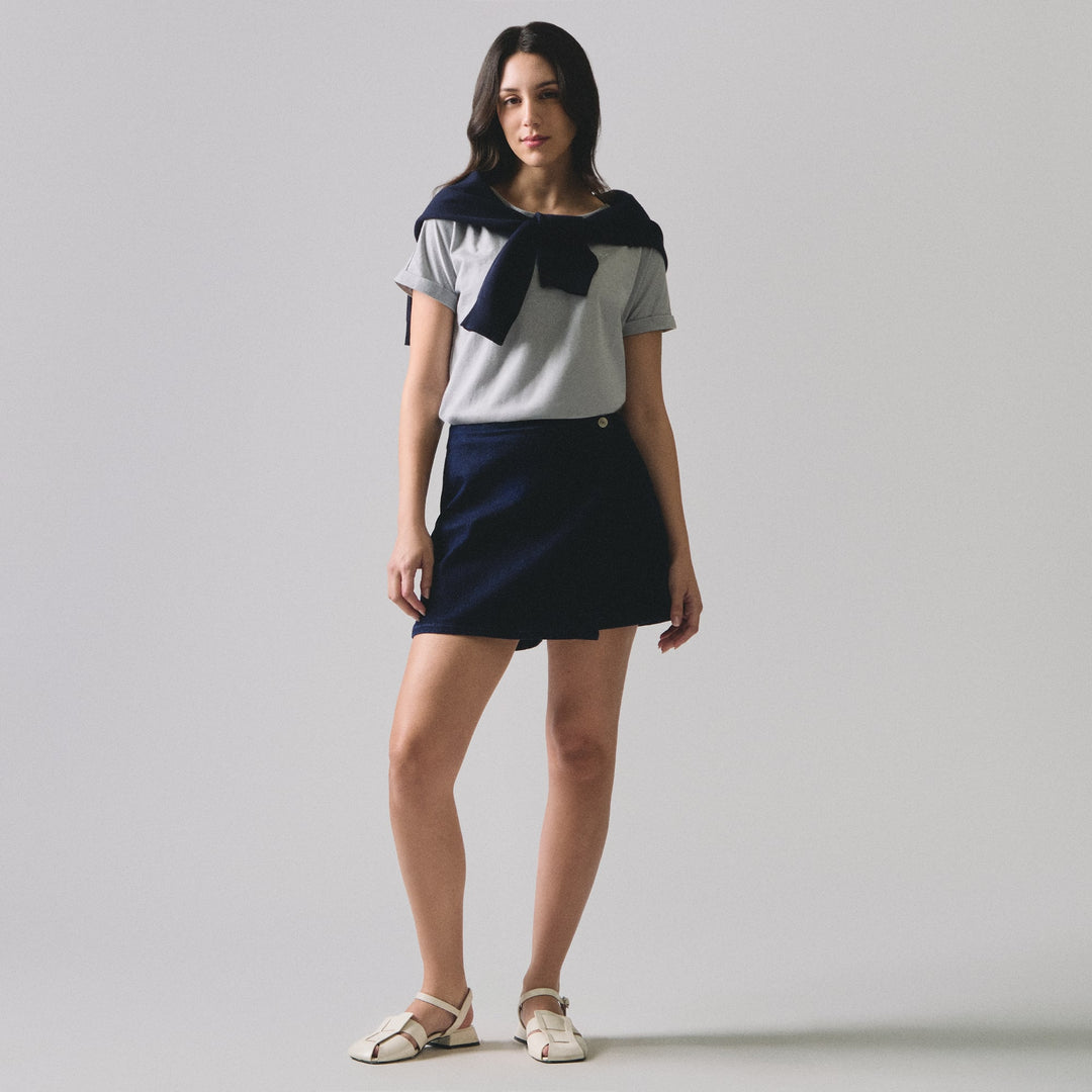 Dark Wash Denim Skort