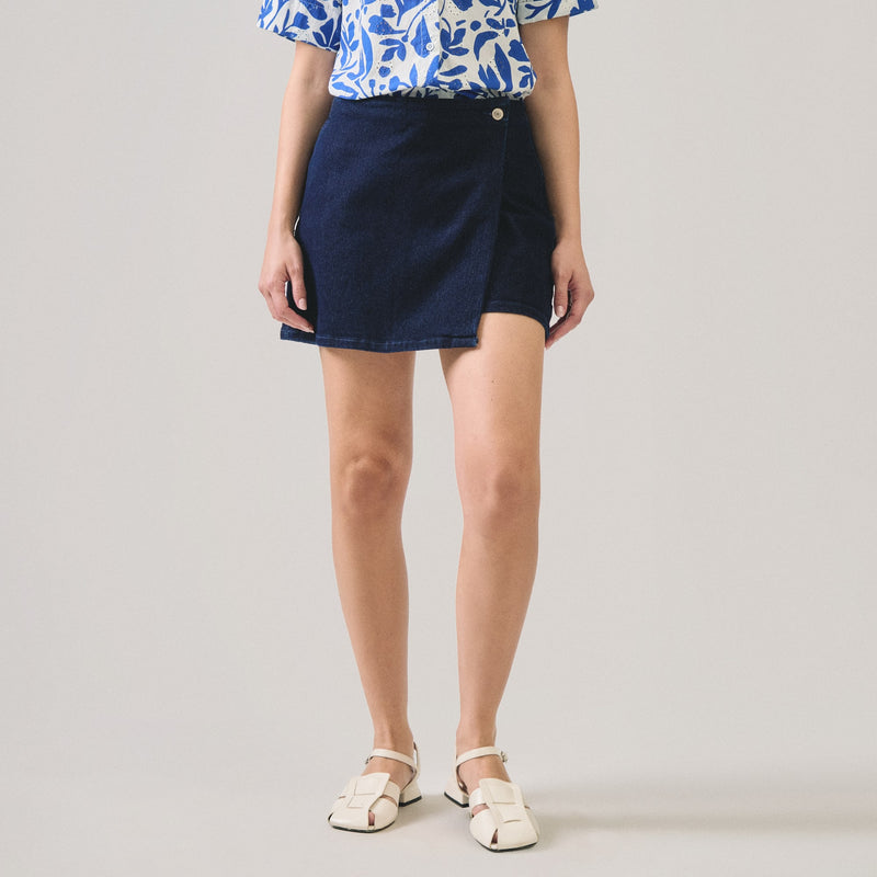 Dark Wash Denim Skort