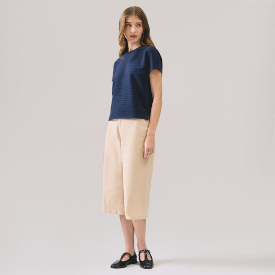 Jacquard Knit Striped T-Shirt