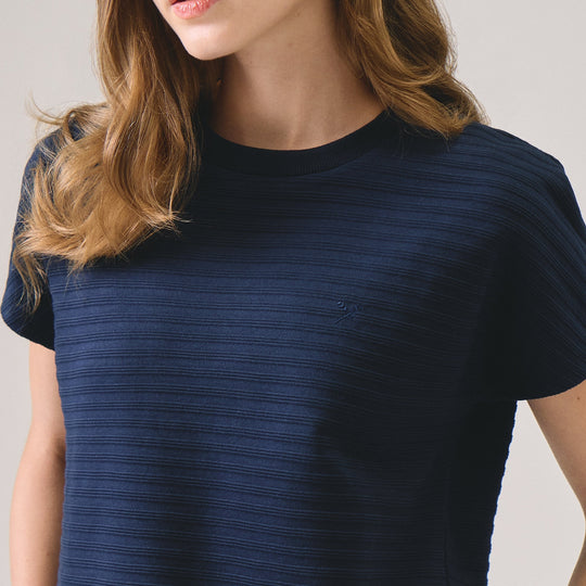 Jacquard Knit Striped T-Shirt