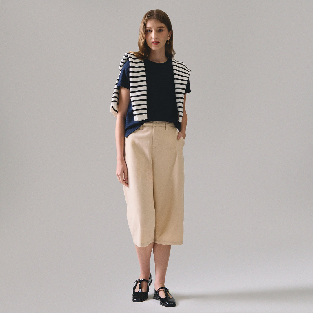 Jacquard Knit Striped T-Shirt
