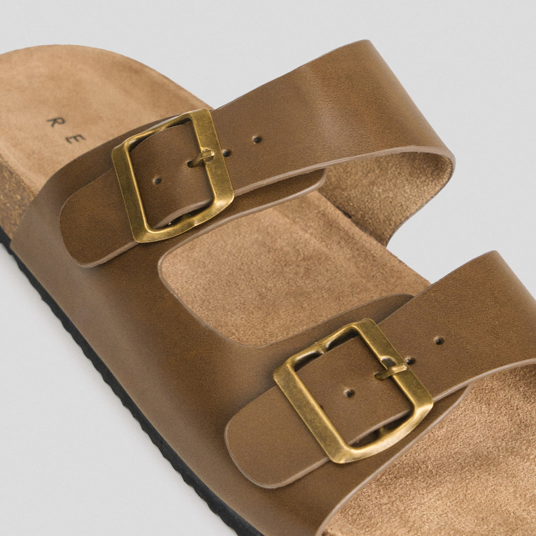 Men's Cork Double Strap Slides