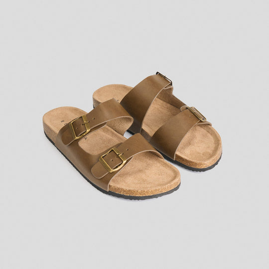 Men's Cork Double Strap Slides