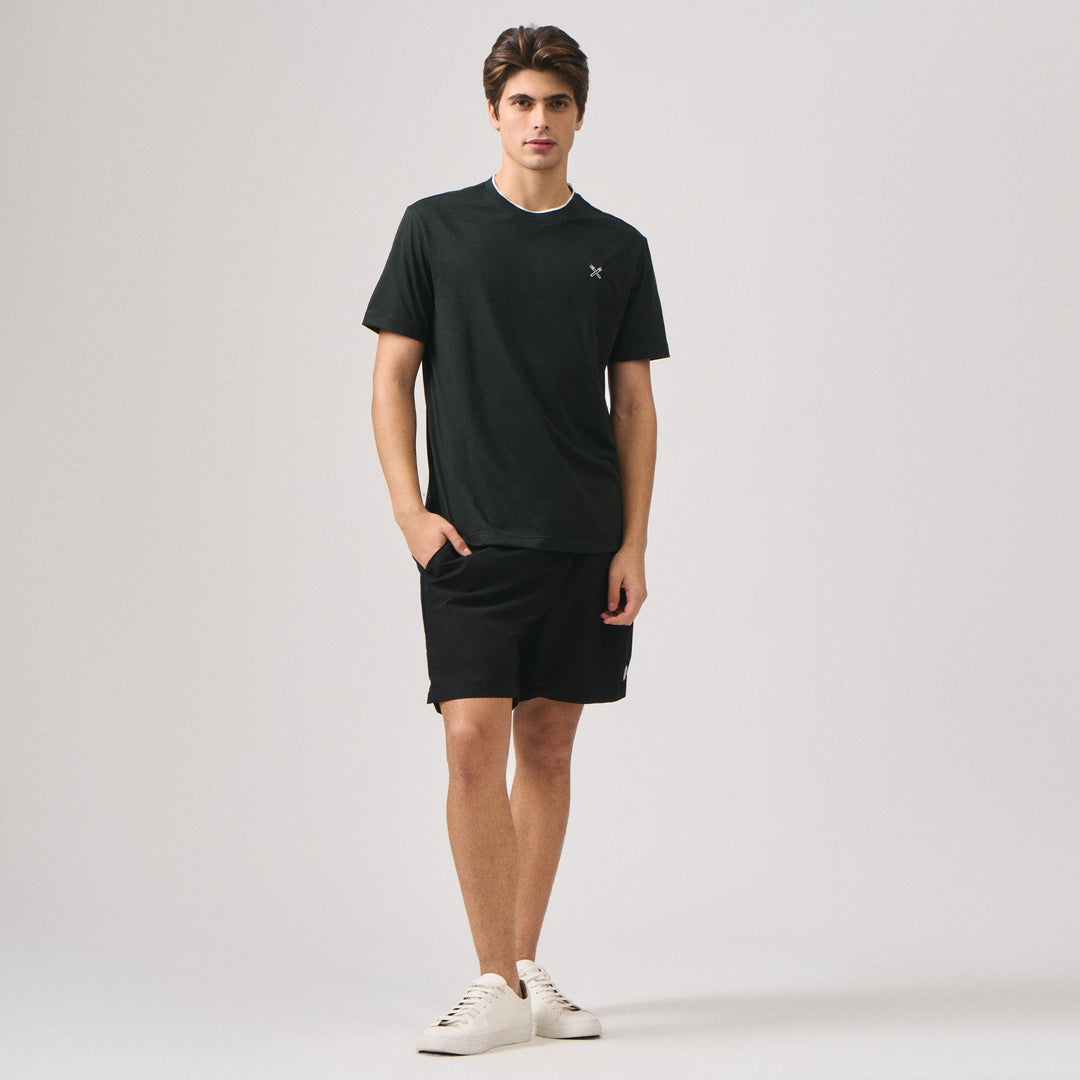 Regular Fit Basic T-Shirt With Contrast Tipping Detail In Single Jersey