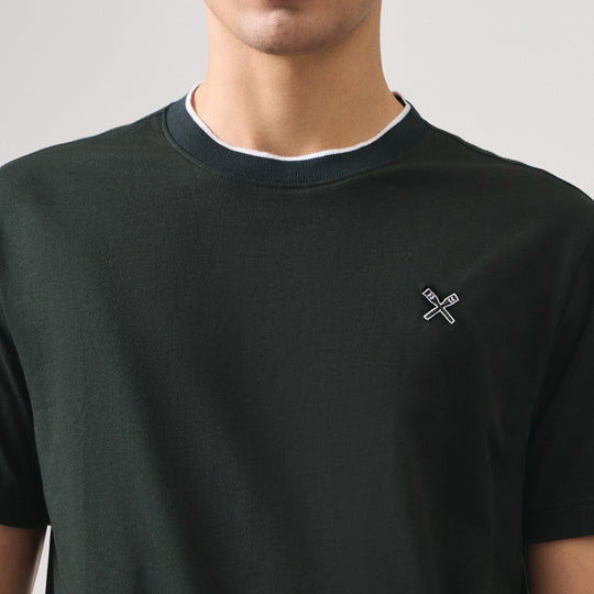 Regular Fit Basic T-Shirt With Contrast Tipping Detail In Single Jersey