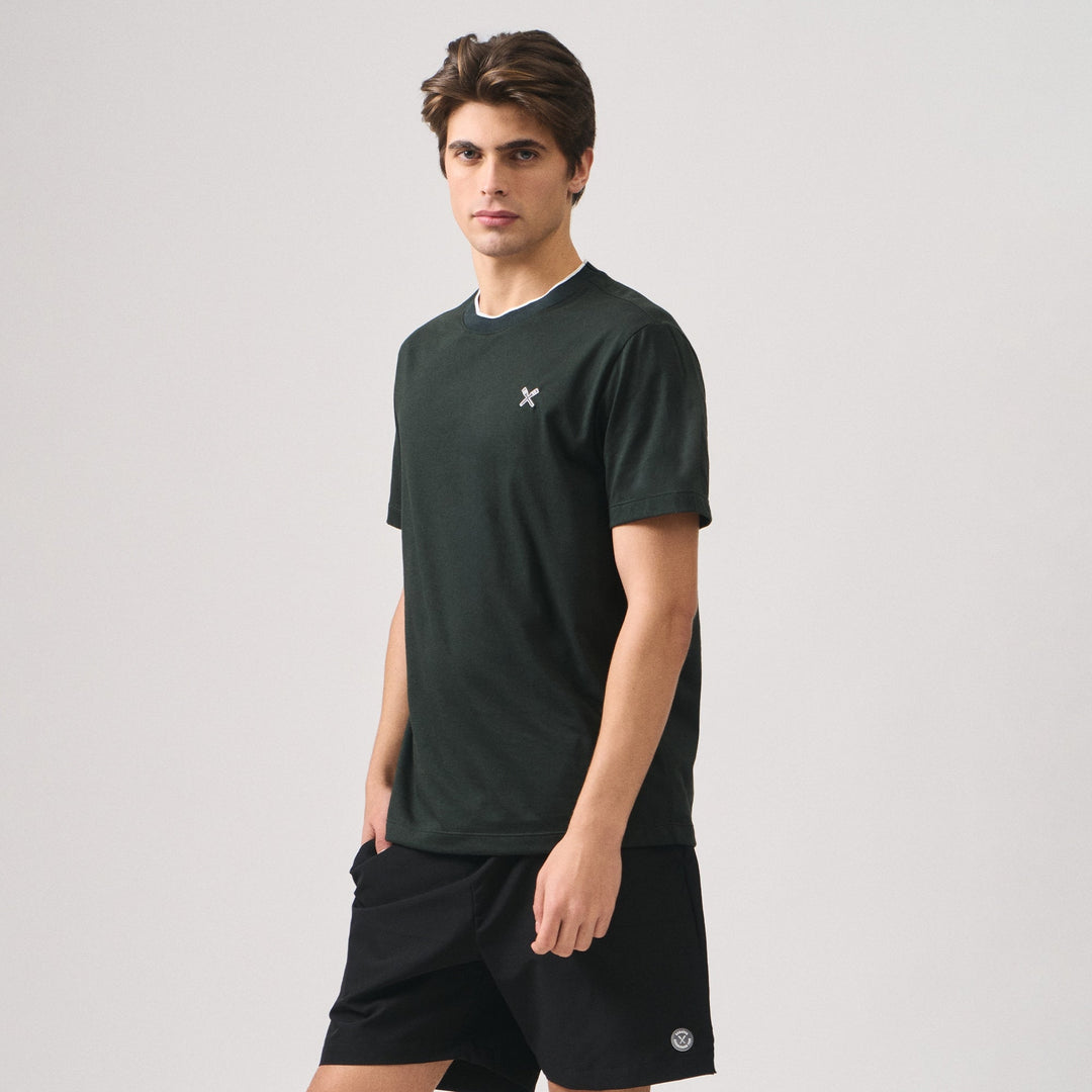 Regular Fit Basic T-Shirt With Contrast Tipping Detail In Single Jersey