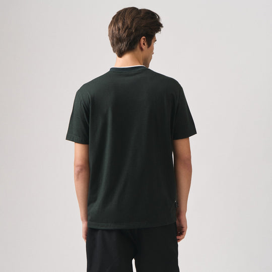 Regular Fit Basic T-Shirt With Contrast Tipping Detail In Single Jersey