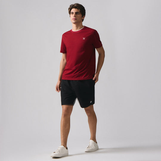 Regular Fit Basic T-Shirt With Contrast Tipping Detail In Single Jersey