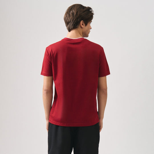 Regular Fit Basic T-Shirt With Contrast Tipping Detail In Single Jersey