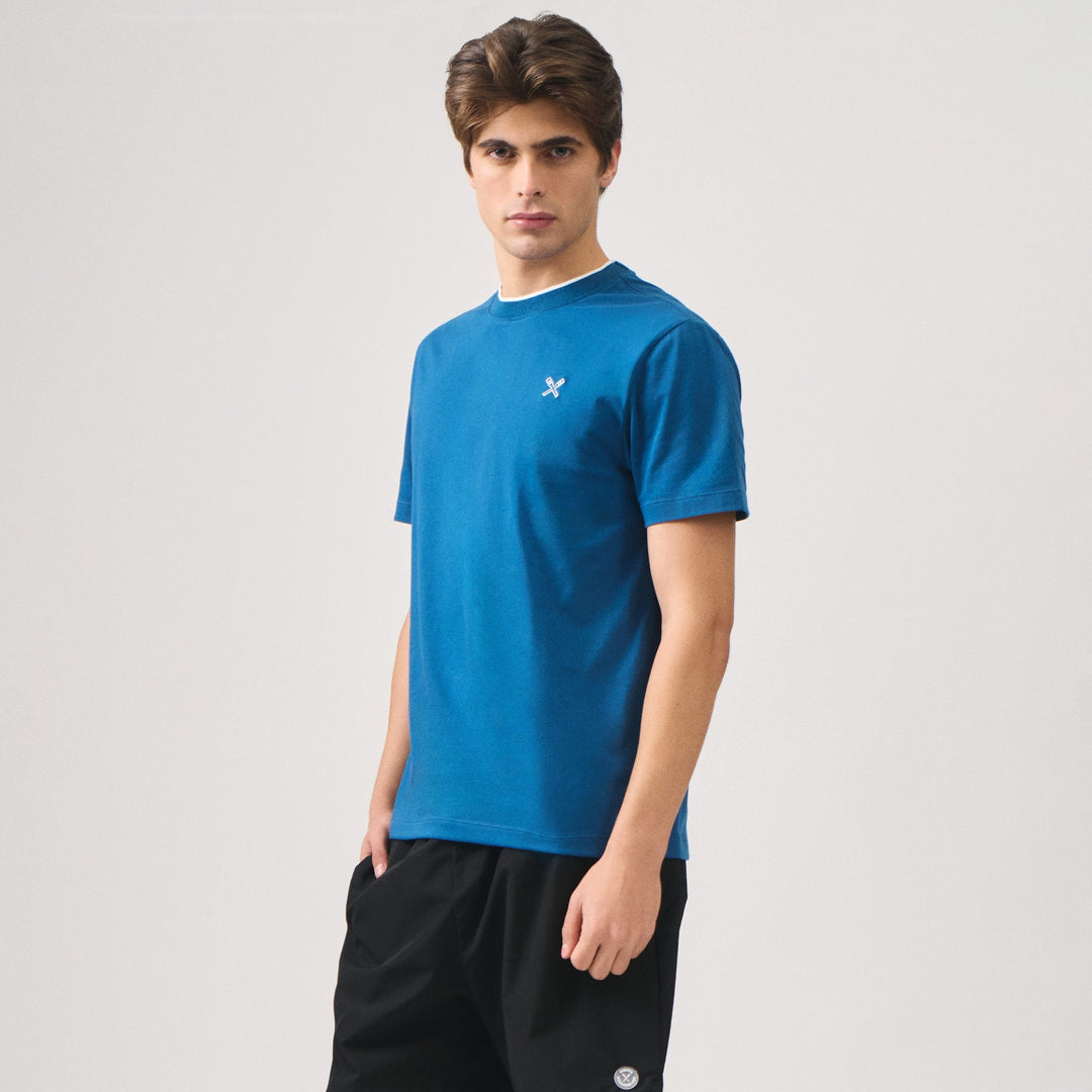 Regular Fit Basic T-Shirt With Contrast Tipping Detail In Single Jersey