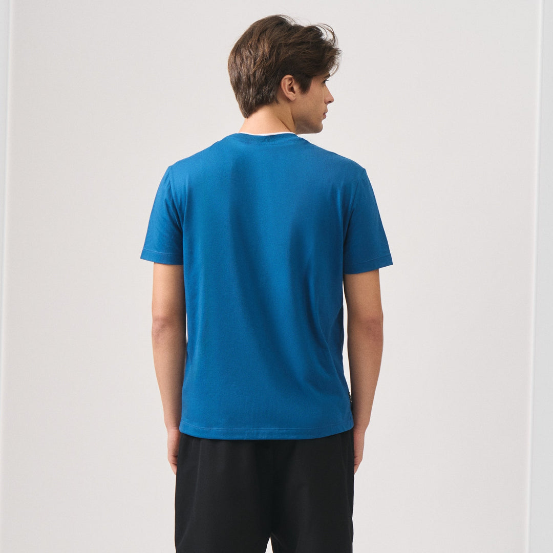 Regular Fit Basic T-Shirt With Contrast Tipping Detail In Single Jersey