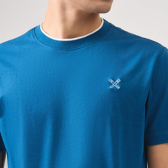 Regular Fit Basic T-Shirt With Contrast Tipping Detail In Single Jersey