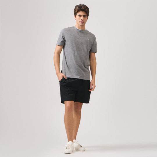 Regular Fit Basic T-Shirt With Contrast Tipping Detail In Single Jersey