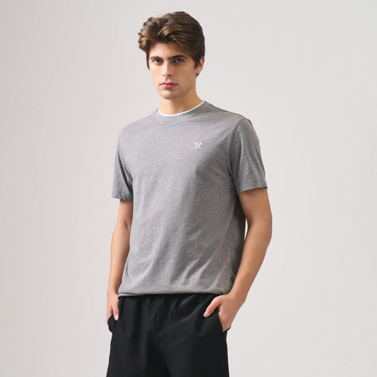 Regular Fit Basic T-Shirt With Contrast Tipping Detail In Single Jersey