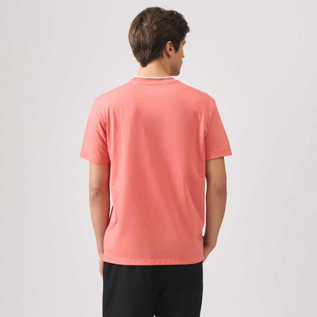 Regular Fit Basic T-Shirt With Contrast Tipping Detail In Single Jersey