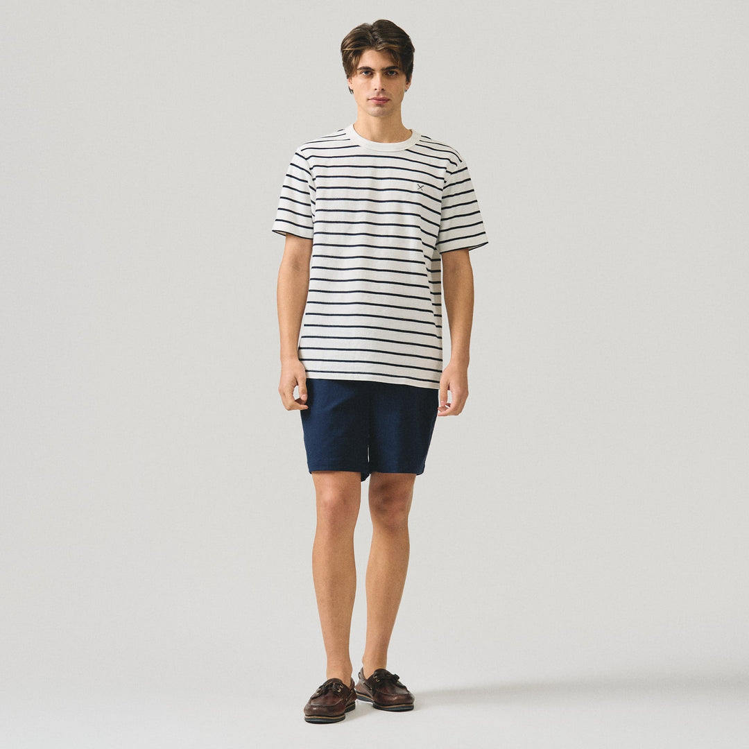 Regular Fit Striped T-Shirt In Honeycomb Pique