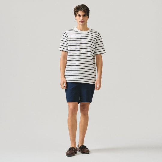 Regular Fit Striped T-Shirt In Honeycomb Pique