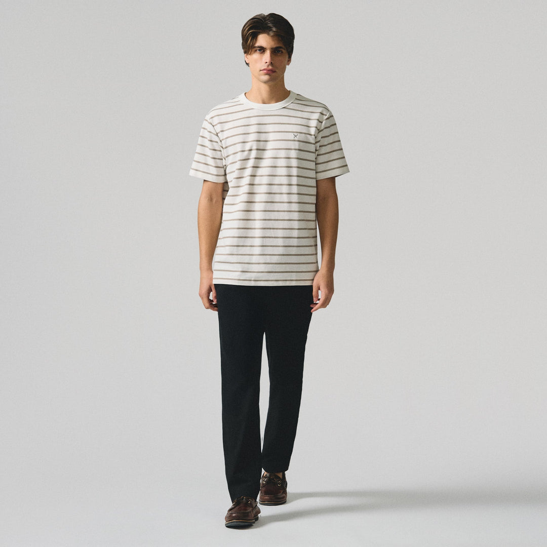 Regular Fit Striped T-Shirt In Honeycomb Pique