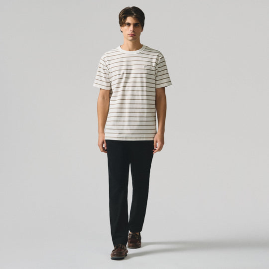 Regular Fit Striped T-Shirt In Honeycomb Pique