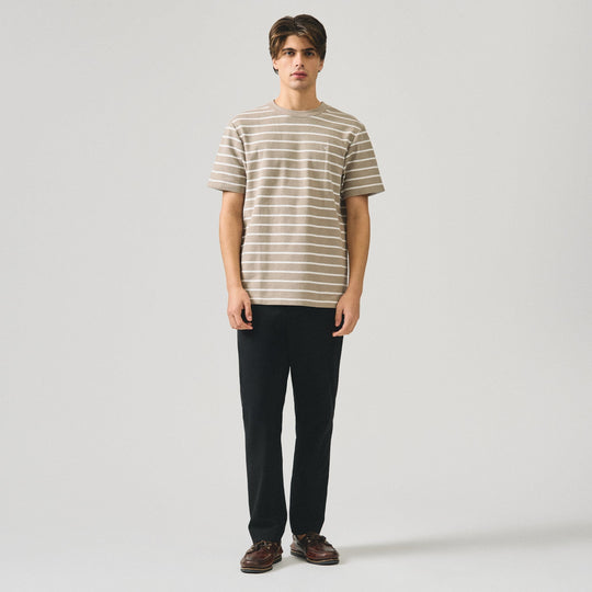 Regular Fit Striped T-Shirt In Honeycomb Pique